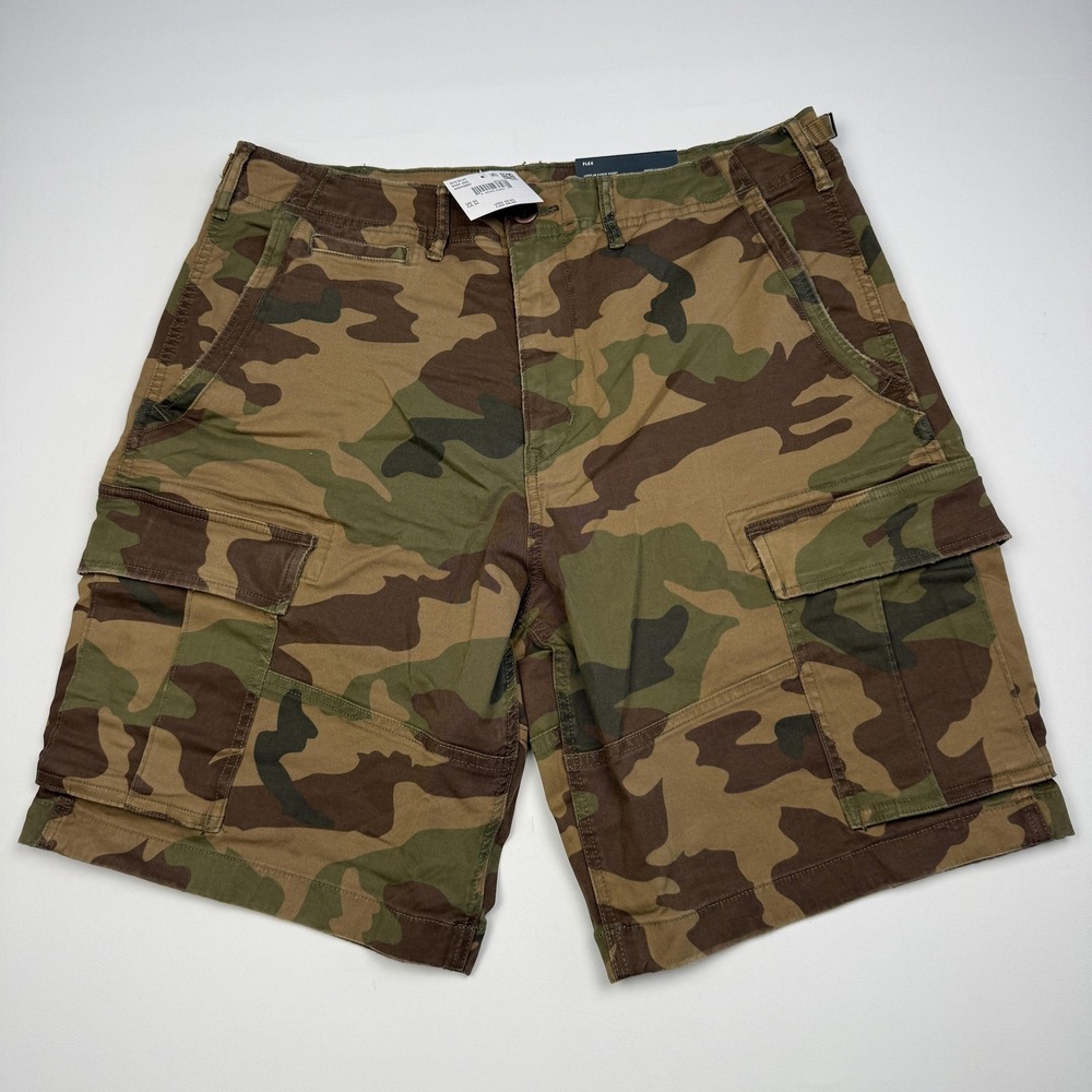 American Eagle Shorts Mens 34 Camo Flex Lived-In Cargo 9 Inseam Casual